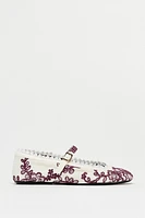 EMBROIDERED BALLET FLATS