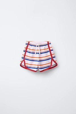STRIPED TERRY SHORTS