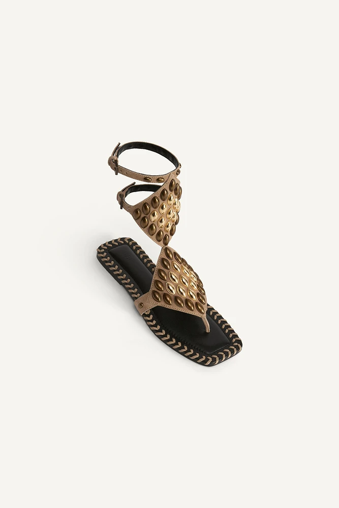 LIMITED EDITION SUEDE STUDDED SANDALS