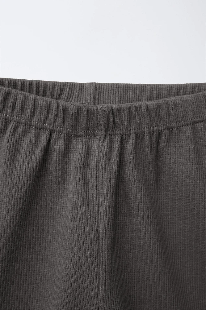 RIB CYCLING SHORTS WITH LABEL