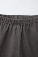 RIB CYCLING SHORTS WITH LABEL
