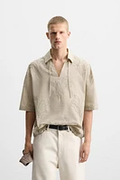 LEAF EMBROIDERED SHIRT