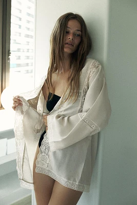 LIMITED EDITION PLEATED LACE ROBE