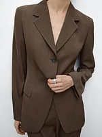 Fitted wool blend blazer