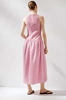 GINGHAM MIDI DRESS