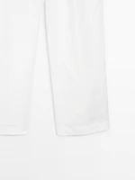 Pantalon triple pince 100 % lin