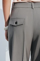 100% WOOL STRAIGHT LEG PANTS ZW COLLECTION