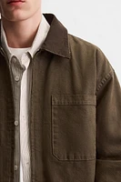 CONTRAST COLLAR CANVAS JACKET