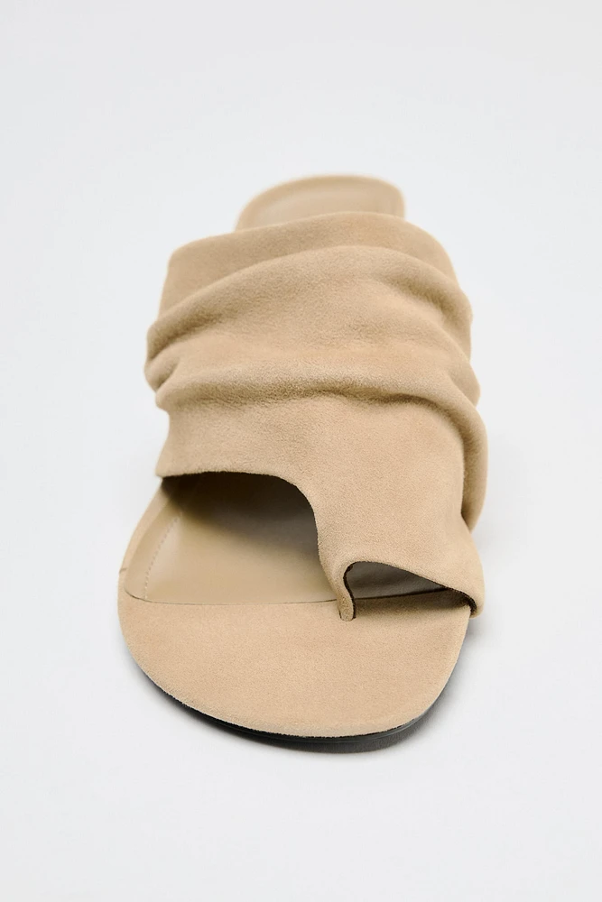 SUEDE HIGH HEELED SANDALS
