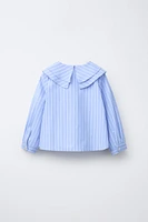BOW TRIM STRIPED SHIRT