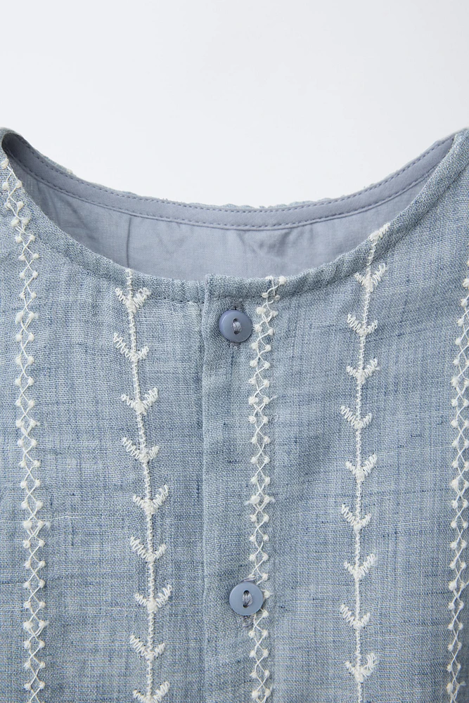 EMBROIDERED ROMPER