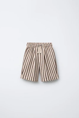 STRIPED TEXTURED SHORTS