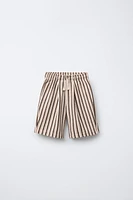 STRIPED TEXTURED SHORTS