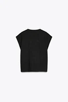 WASHED EFFECT SLEEVELESS T-SHIRT