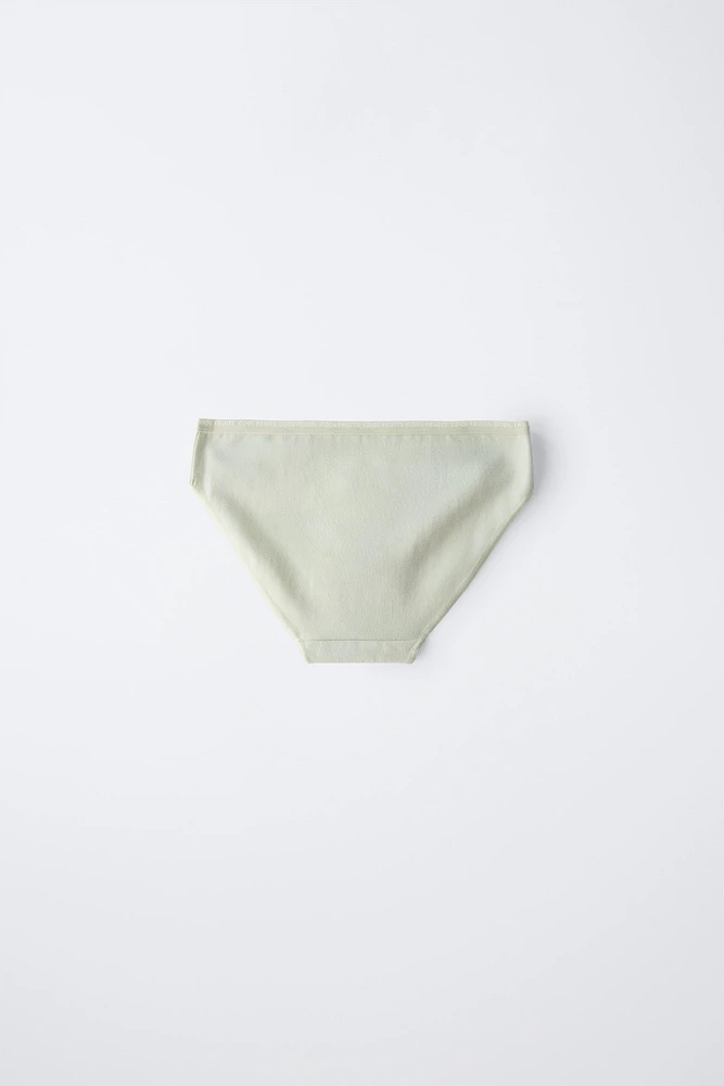 AGES 6-14/ SIX-PACK OF SPARKLY FRUIT PRINT BRIEFS