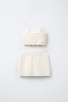 SHELL STITCH TOP AND SKIRT SET