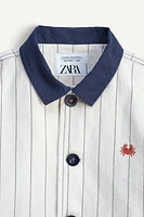 LIMITED EDITION CONTRASTING COLLAR STRIPED JACKET