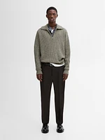 Cotton blend mock neck sweater