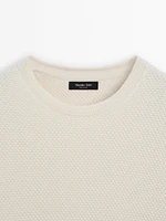 Cotton blend knit sweater