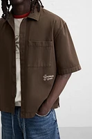 EMBROIDERED RELAXED FIT OVERSHIRT