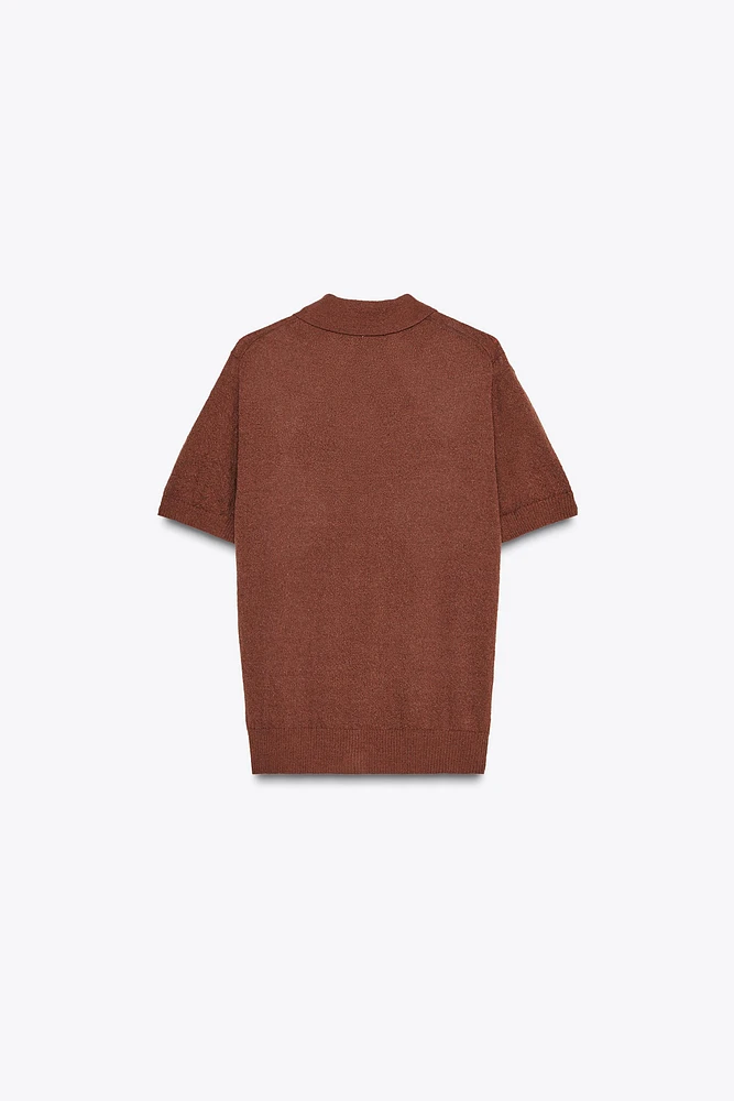HAUT POLO EN MAILLE À LOSANGES
