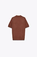 HAUT POLO EN MAILLE À LOSANGES