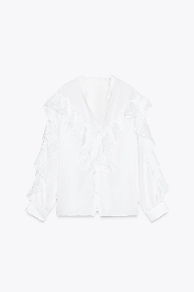 RUFFLED LACE BLOUSE