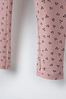 PRINTED RIBBED LEGGINGS