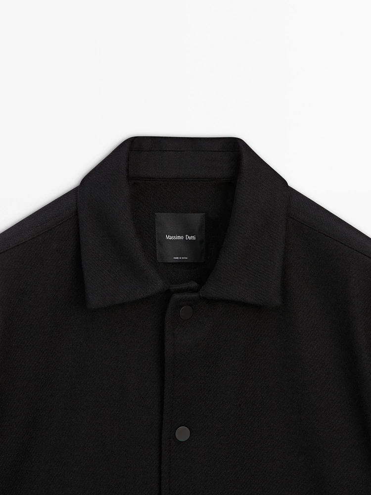 Wool blend buttoned jacket
