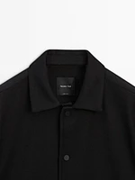 Wool blend buttoned jacket
