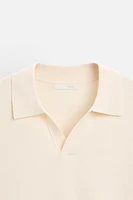VISCOSE BLEND KNIT POLO SHIRT