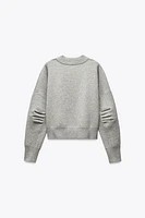 PLEATED SLEEVE SWEATSHIRT