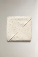 SERVIETTE DE BAIN CAPUCHE BÉBÉ MINIFLEUR