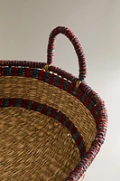 CONTRAST OVAL SEAGRASS BASKET