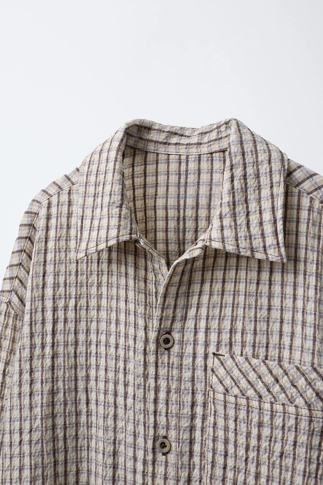TEXTURED PLAID SHIRT