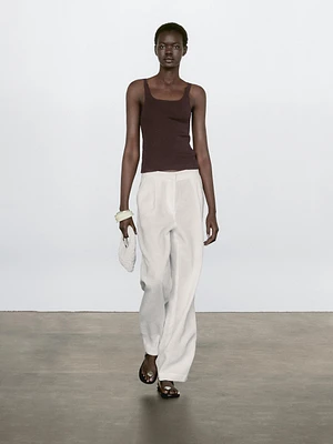 100% cotton ribbed knit top