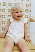 EMBROIDERED BUTTERFLY ROMPER