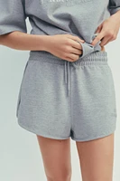 METALLIC THREAD FLEECE SHORTS