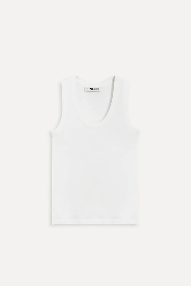 SLEEVELESS KNIT TOP 50TH ANNIVERSARY