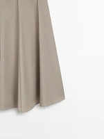 Poplin flounce midi dress