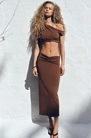 STRUCTURED ASYMMETRICAL CROP TOP