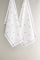 LOT TORCHONS DE CUISINE COTON LANGOUSTE (LOT DE 2)