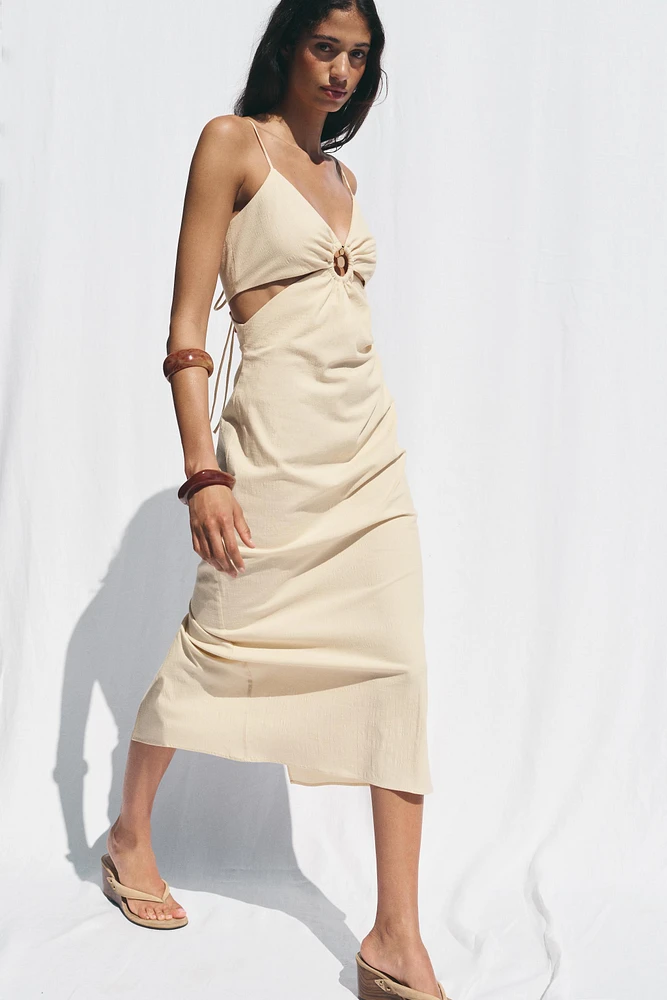 CUT OUT RUSTIC MIDI DRESS