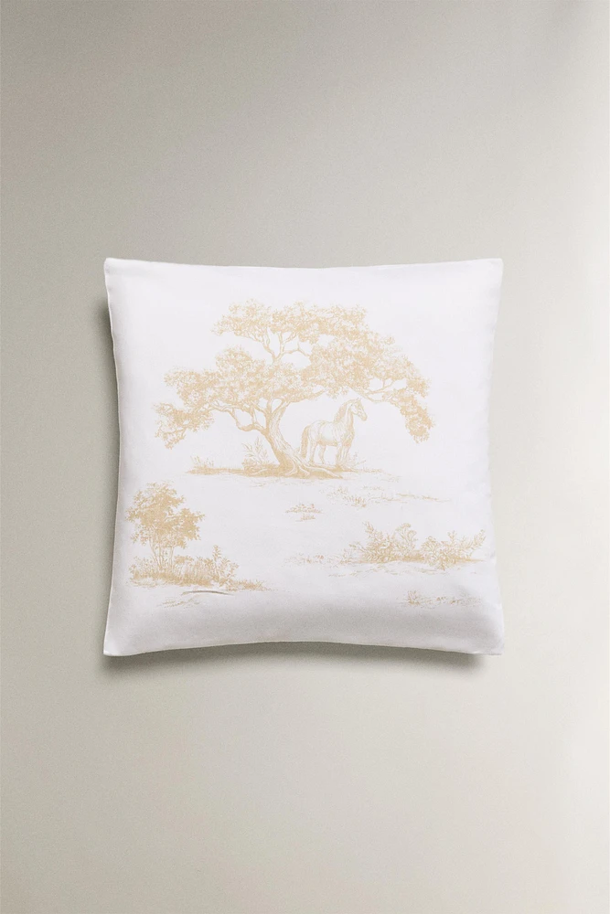 HORSE THROW PILLOW COVER