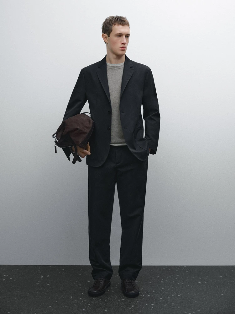 Soft cotton blend blazer