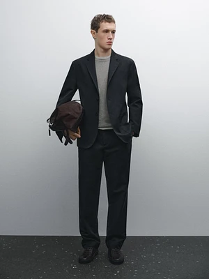 Soft cotton blend blazer