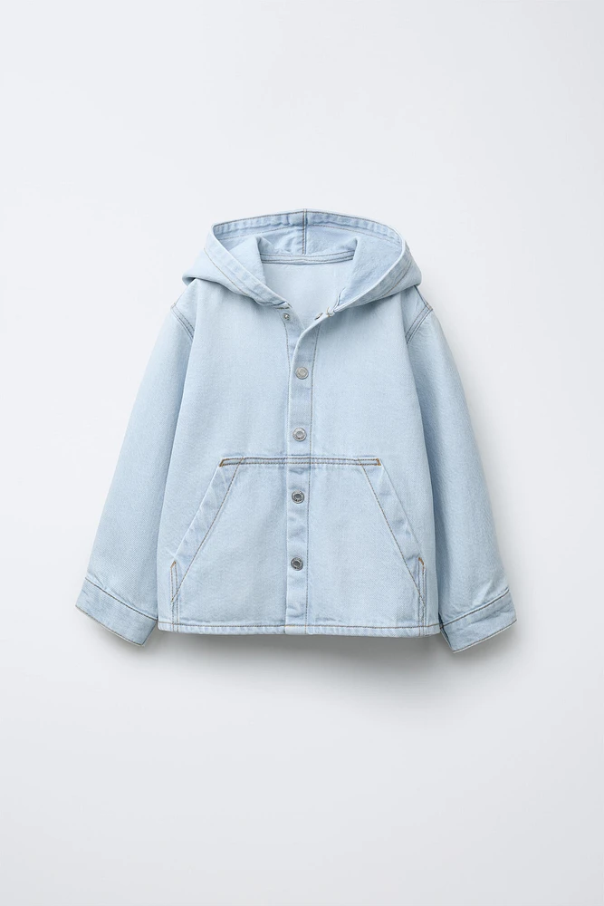 SURCHEMISE EN JEAN À CAPUCHE