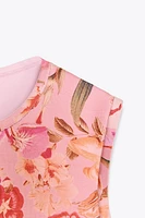 FLORAL PRINT KNIT DRESS