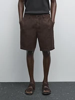 100% linen Bermuda shorts