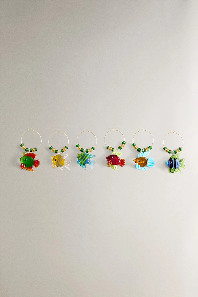 FISH MARKERS FOR GLASSES (SET OF 6)